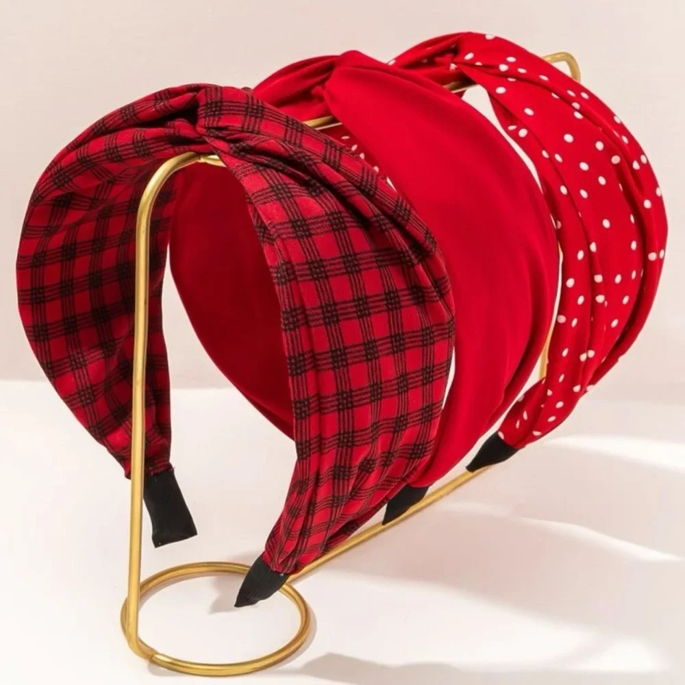 3 Piece Red Headband set